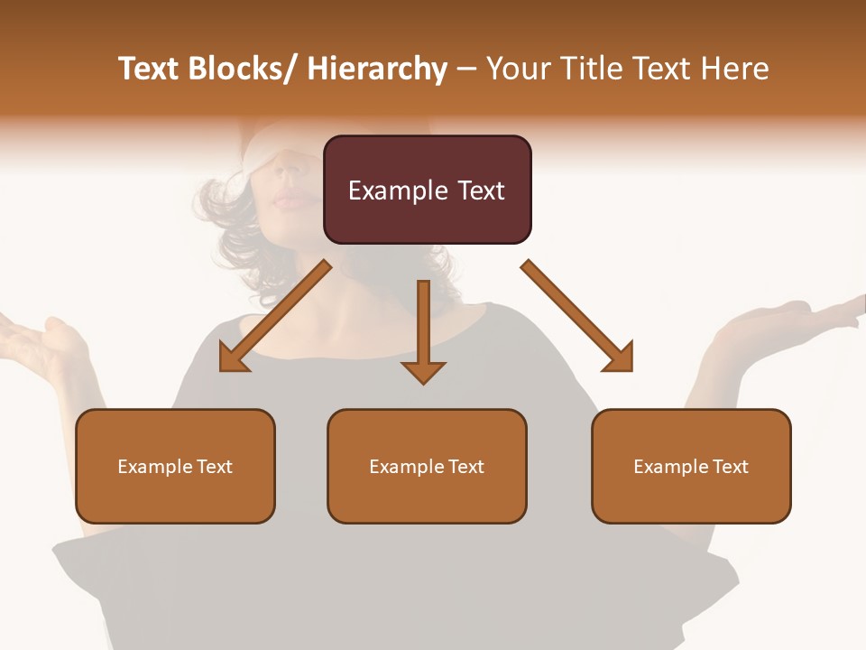 A Woman With Blindfolds Holding Out Her Hands PowerPoint Template