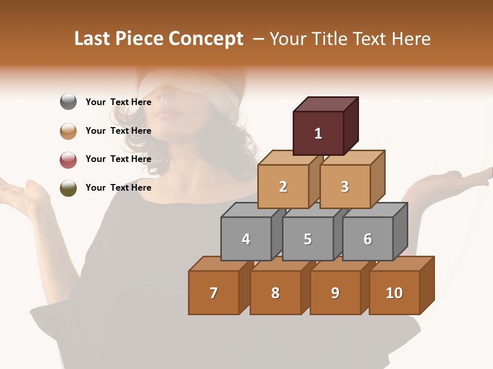 A Woman With Blindfolds Holding Out Her Hands PowerPoint Template