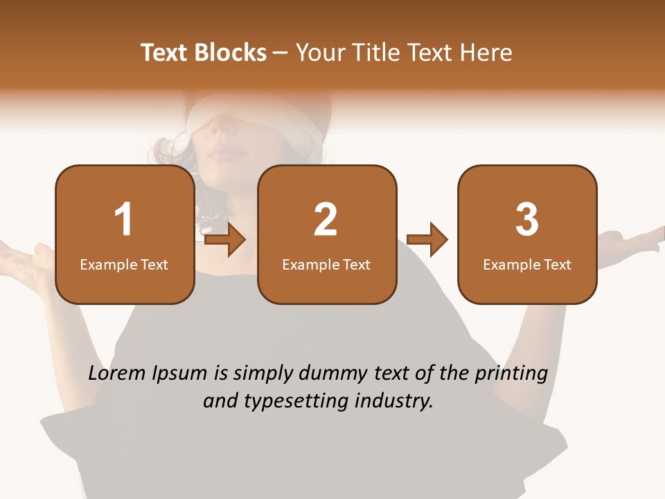 A Woman With Blindfolds Holding Out Her Hands PowerPoint Template