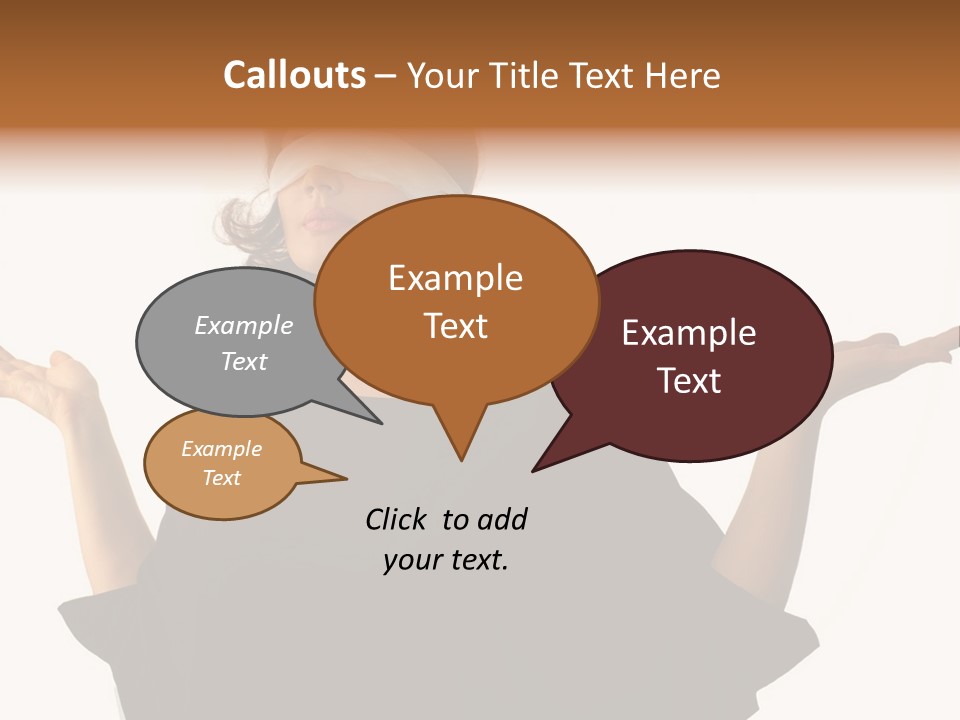 A Woman With Blindfolds Holding Out Her Hands PowerPoint Template