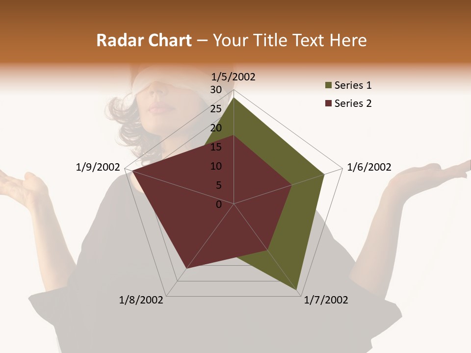 A Woman With Blindfolds Holding Out Her Hands PowerPoint Template