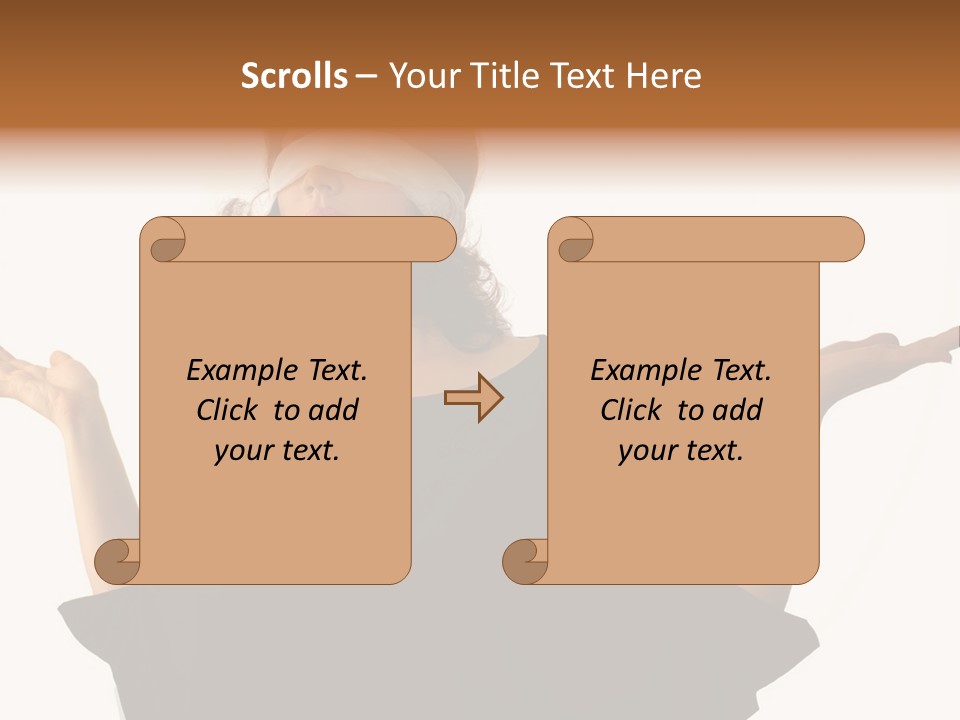 A Woman With Blindfolds Holding Out Her Hands PowerPoint Template