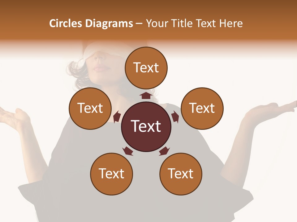 A Woman With Blindfolds Holding Out Her Hands PowerPoint Template