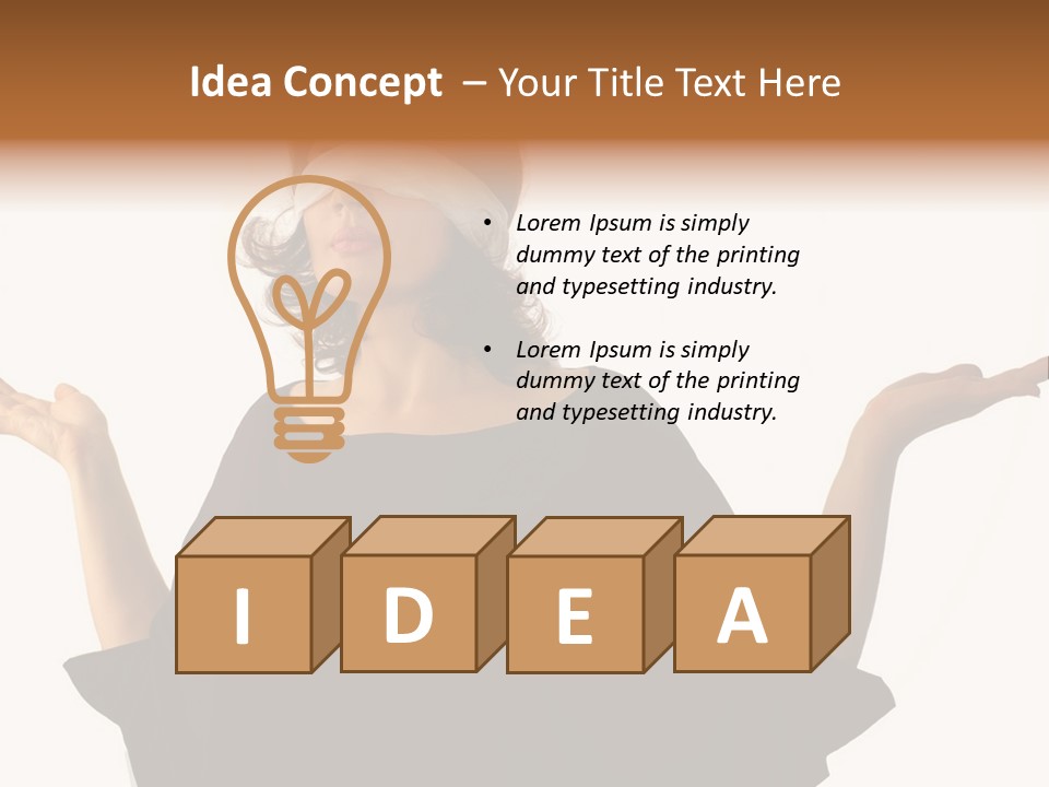 A Woman With Blindfolds Holding Out Her Hands PowerPoint Template