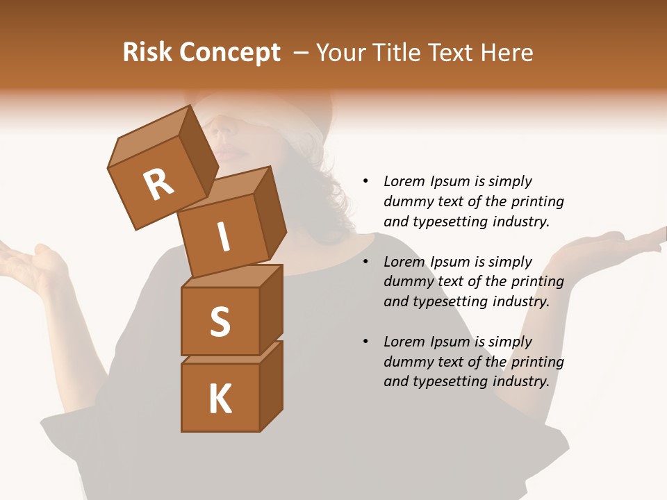 A Woman With Blindfolds Holding Out Her Hands PowerPoint Template