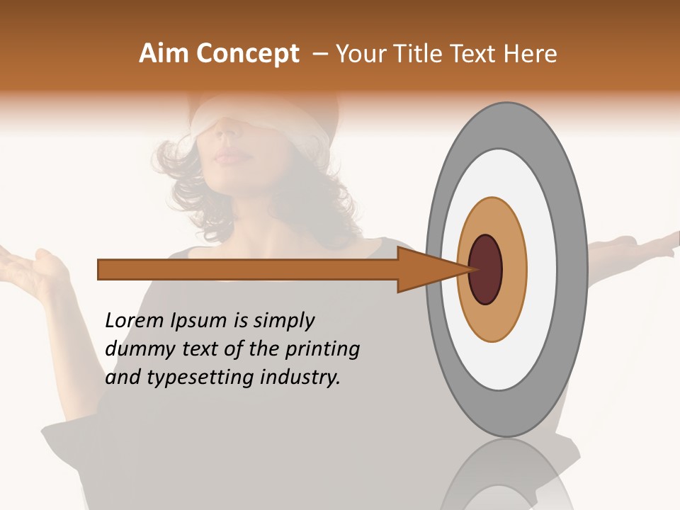 A Woman With Blindfolds Holding Out Her Hands PowerPoint Template
