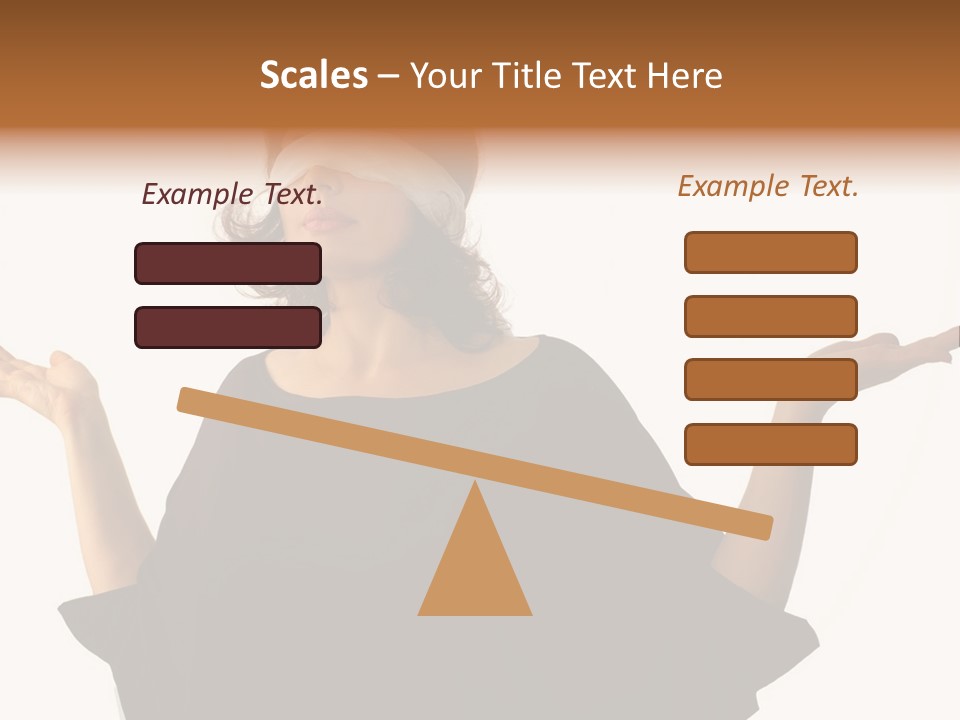 A Woman With Blindfolds Holding Out Her Hands PowerPoint Template