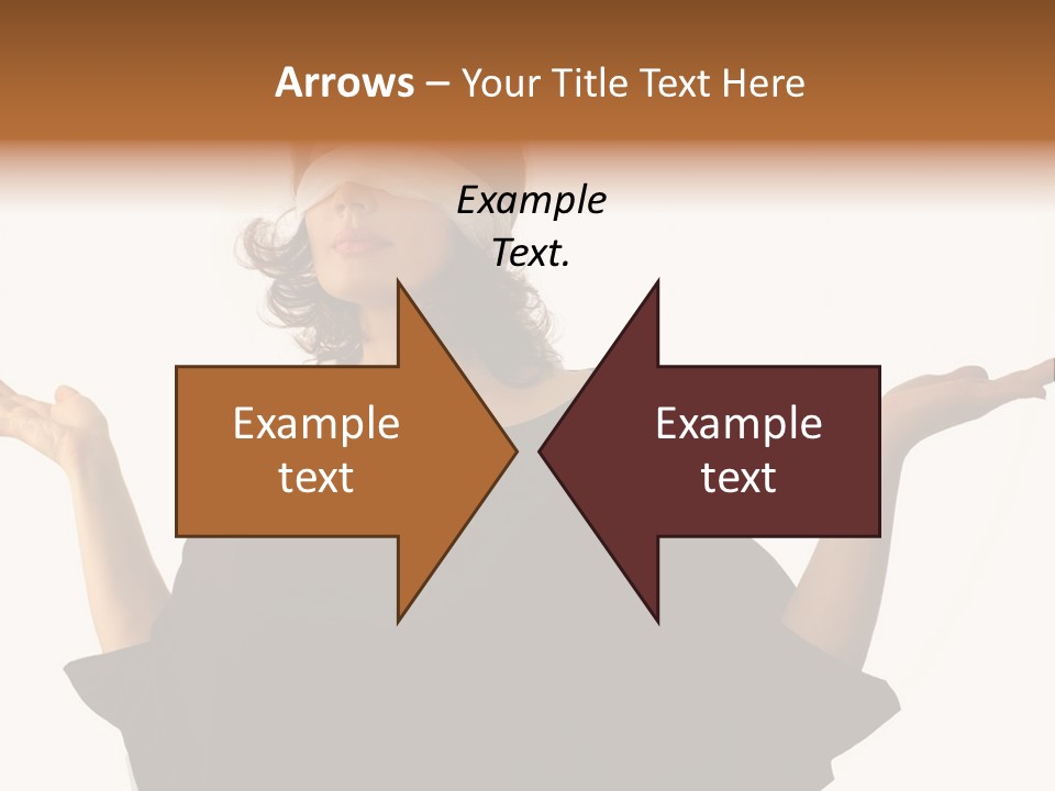 A Woman With Blindfolds Holding Out Her Hands PowerPoint Template