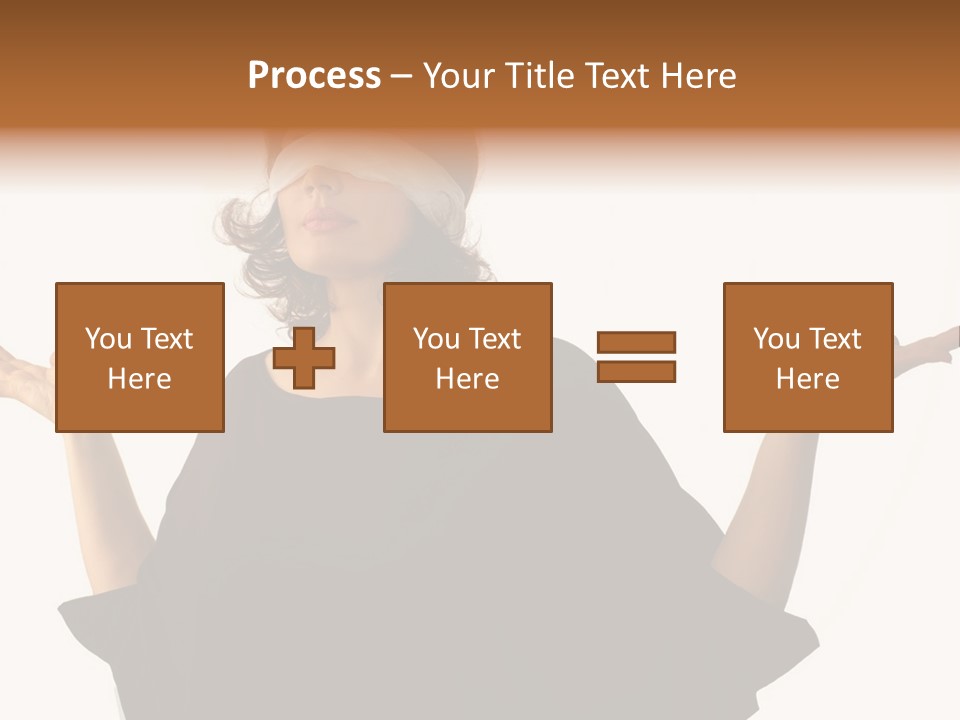A Woman With Blindfolds Holding Out Her Hands PowerPoint Template