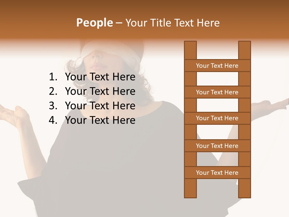 A Woman With Blindfolds Holding Out Her Hands PowerPoint Template