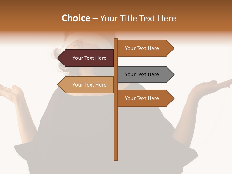 A Woman With Blindfolds Holding Out Her Hands PowerPoint Template