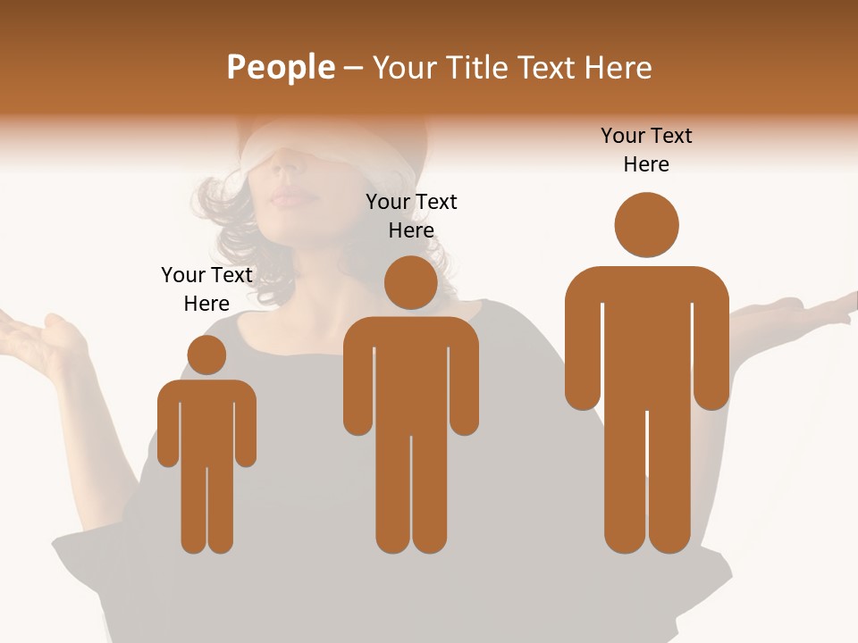 A Woman With Blindfolds Holding Out Her Hands PowerPoint Template