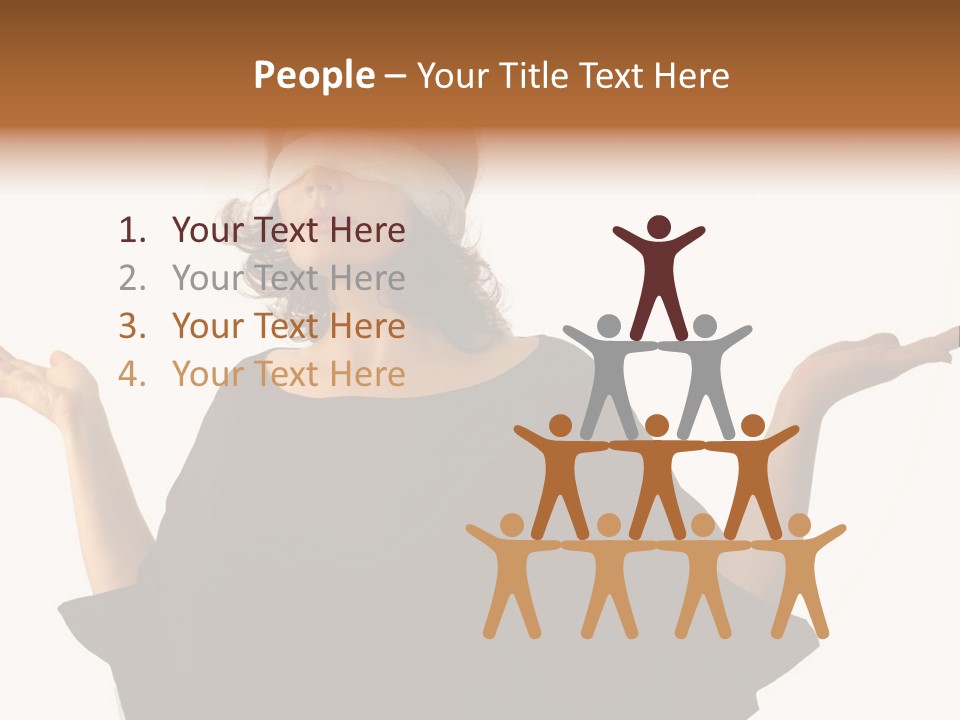 A Woman With Blindfolds Holding Out Her Hands PowerPoint Template