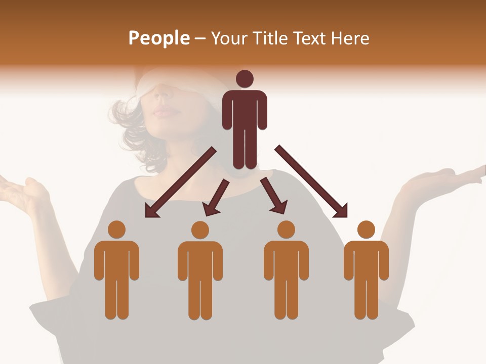 A Woman With Blindfolds Holding Out Her Hands PowerPoint Template