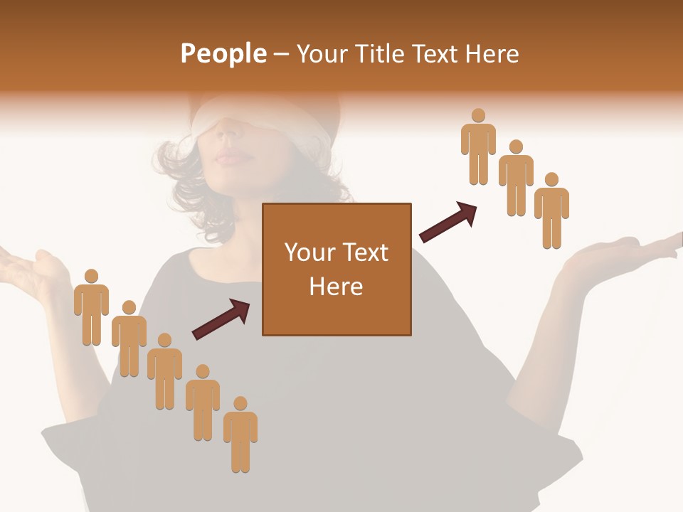 A Woman With Blindfolds Holding Out Her Hands PowerPoint Template