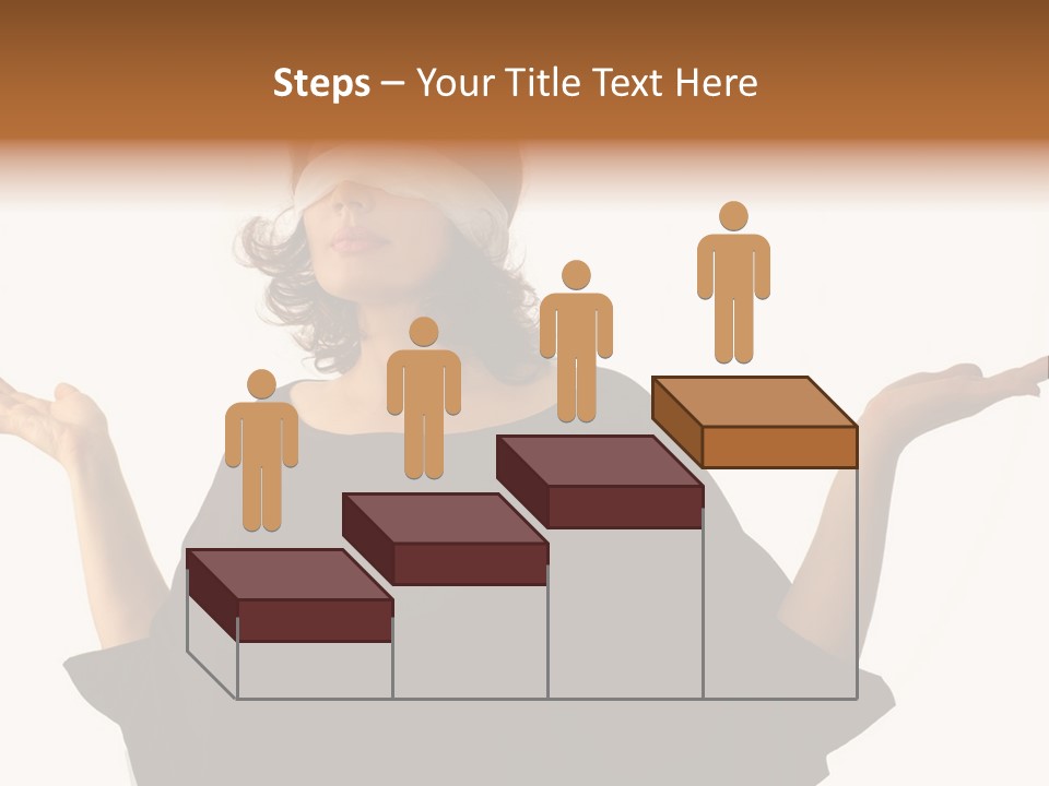 A Woman With Blindfolds Holding Out Her Hands PowerPoint Template