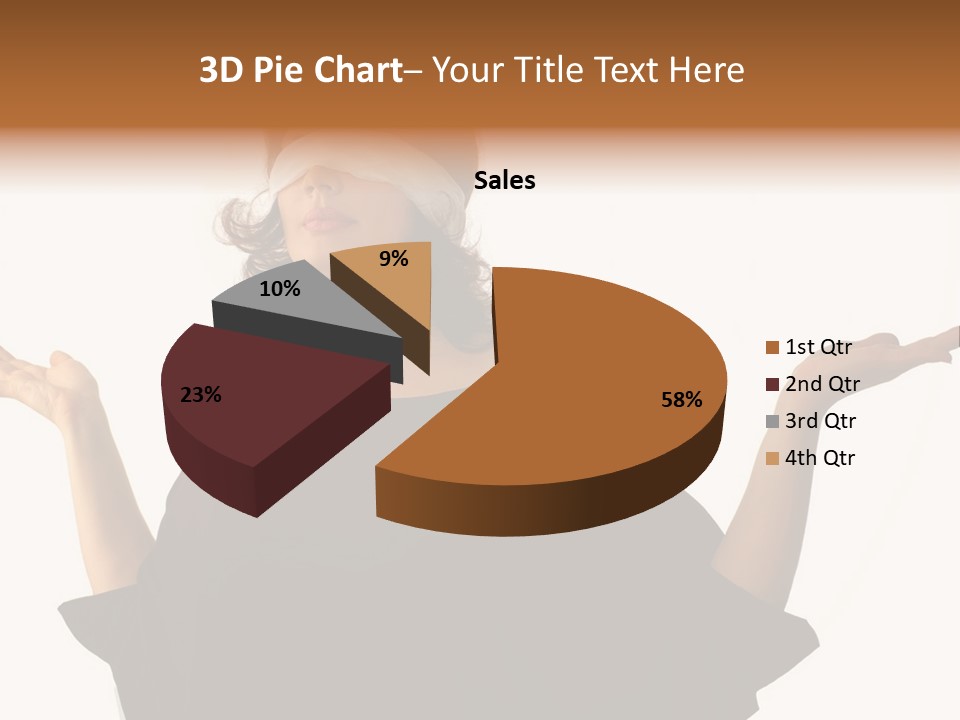A Woman With Blindfolds Holding Out Her Hands PowerPoint Template