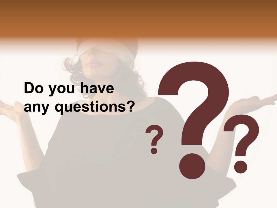 A Woman With Blindfolds Holding Out Her Hands PowerPoint Template