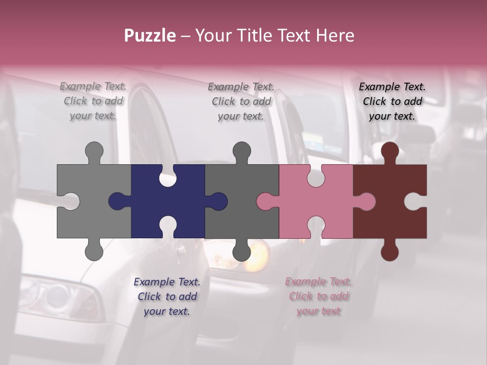 Morning Traffic Jam On A Road In Kiev PowerPoint Template