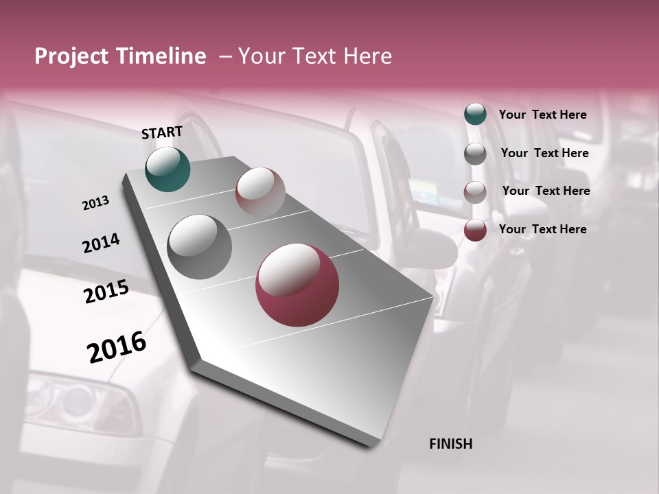 Morning Traffic Jam On A Road In Kiev PowerPoint Template