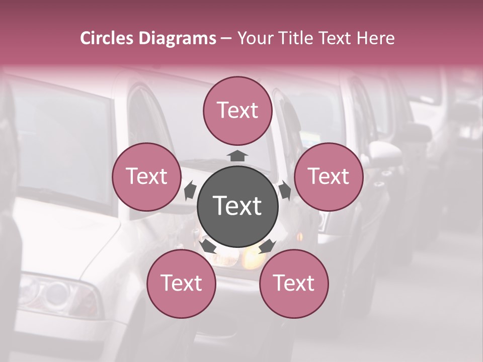 Morning Traffic Jam On A Road In Kiev PowerPoint Template