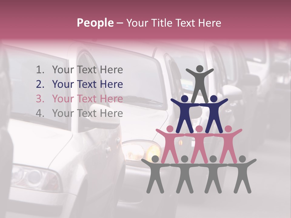 Morning Traffic Jam On A Road In Kiev PowerPoint Template