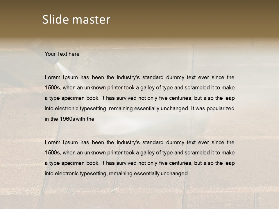 Cleaning Dirty Patio With Pressure Washer PowerPoint Template