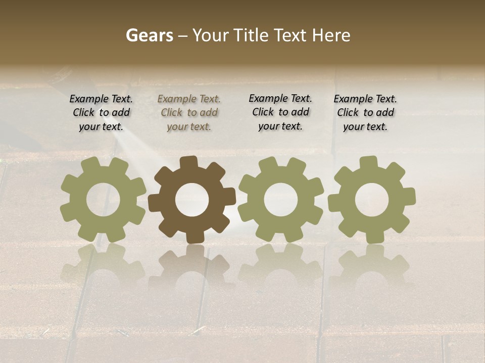 Cleaning Dirty Patio With Pressure Washer PowerPoint Template