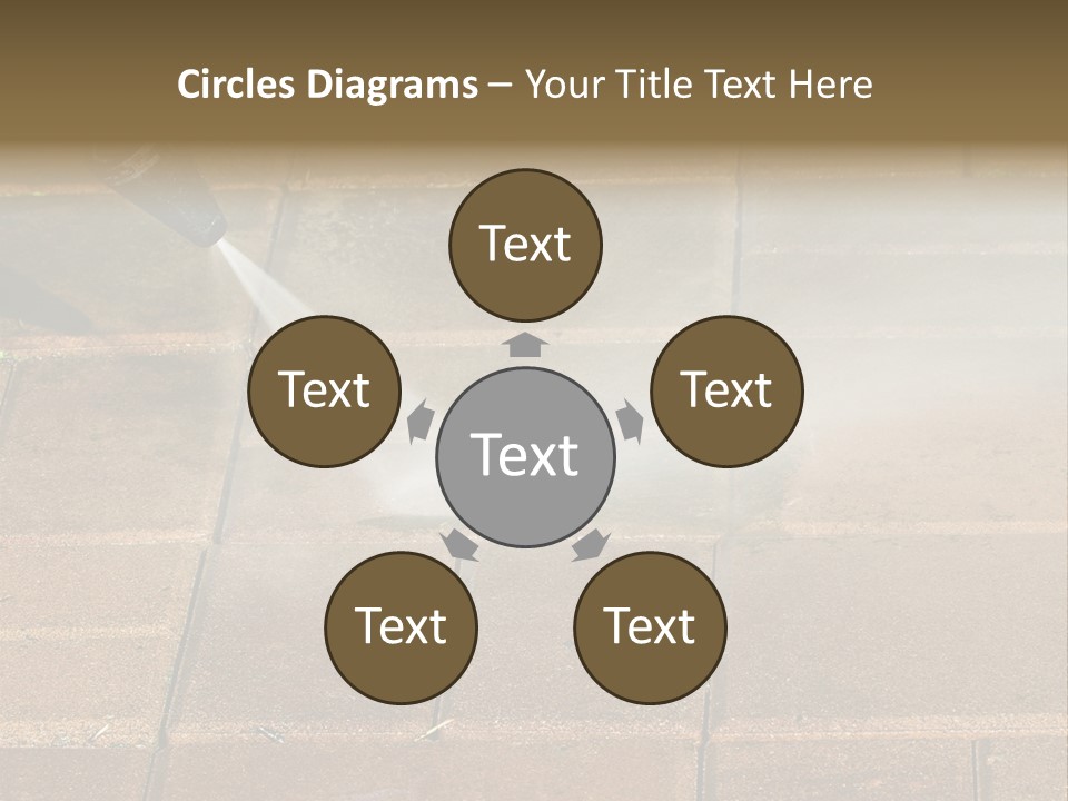 Cleaning Dirty Patio With Pressure Washer PowerPoint Template