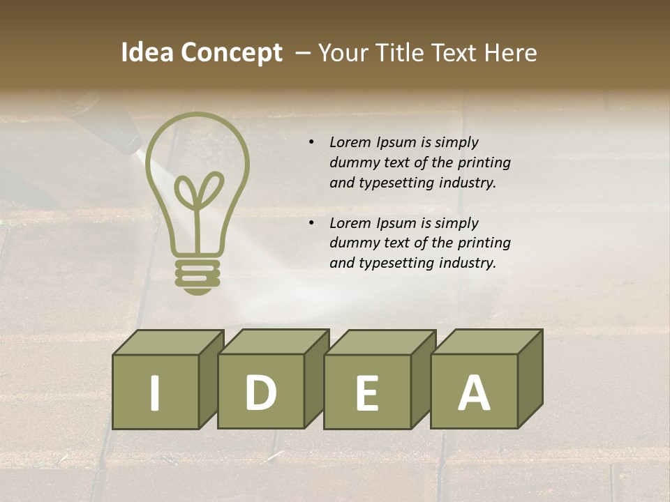 Cleaning Dirty Patio With Pressure Washer PowerPoint Template