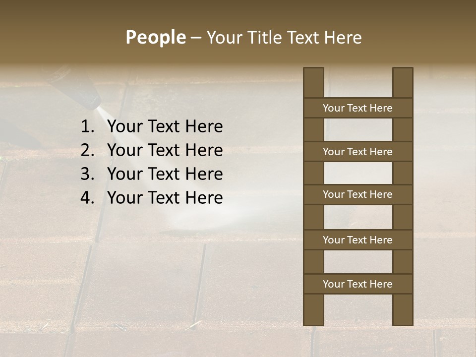 Cleaning Dirty Patio With Pressure Washer PowerPoint Template