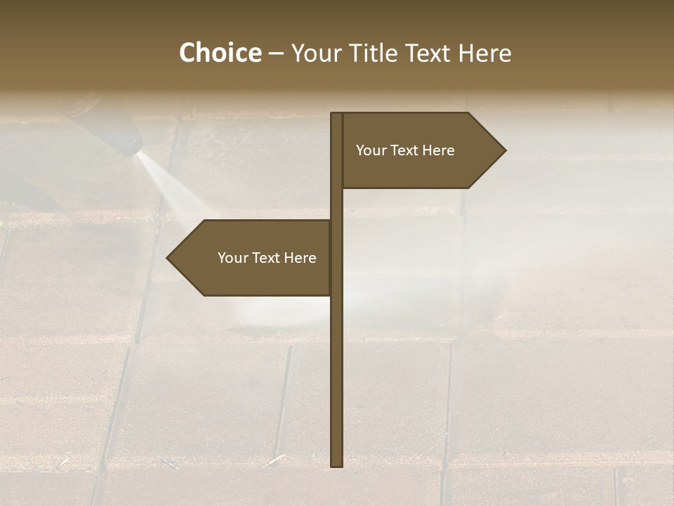 Cleaning Dirty Patio With Pressure Washer PowerPoint Template