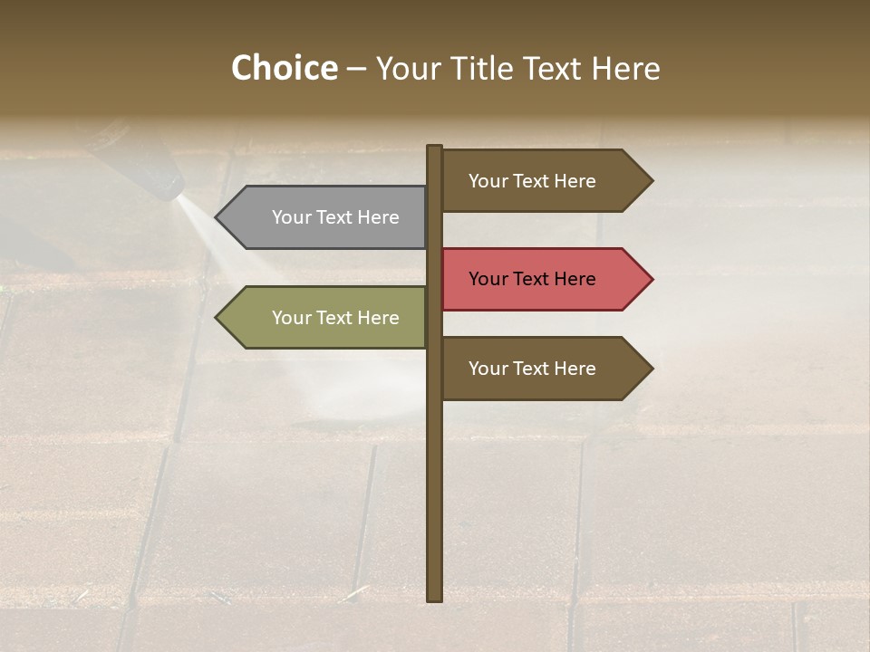 Cleaning Dirty Patio With Pressure Washer PowerPoint Template