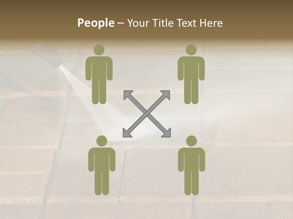 Cleaning Dirty Patio With Pressure Washer PowerPoint Template
