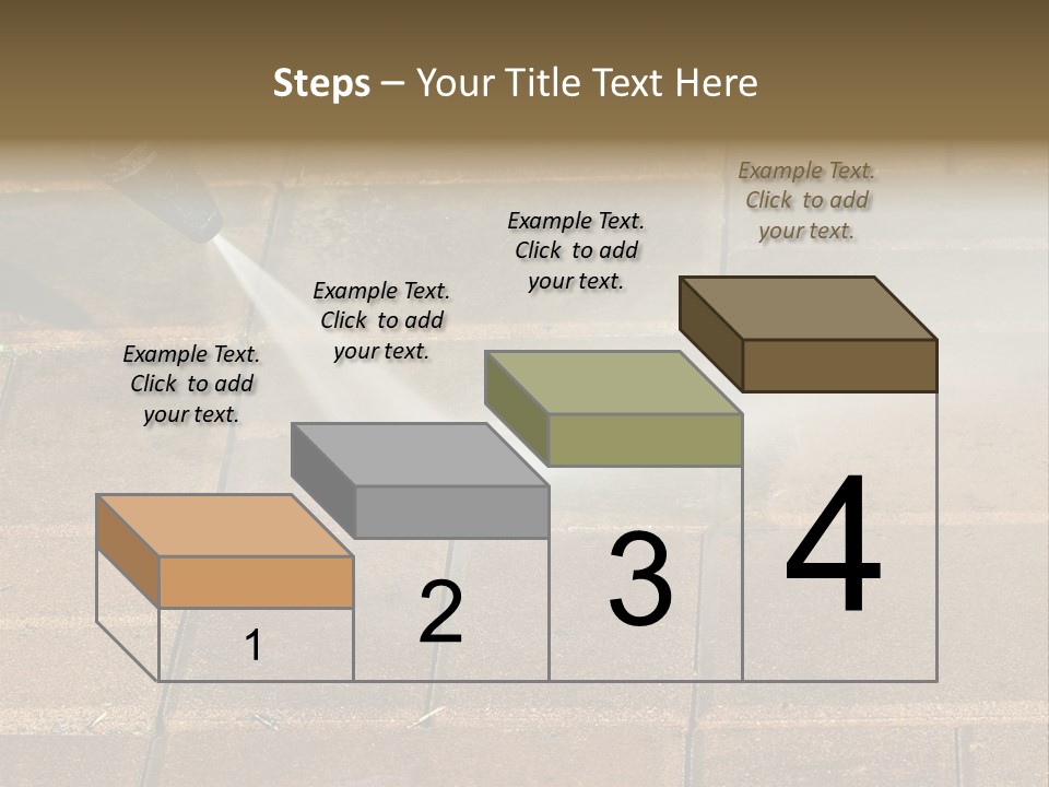 Cleaning Dirty Patio With Pressure Washer PowerPoint Template
