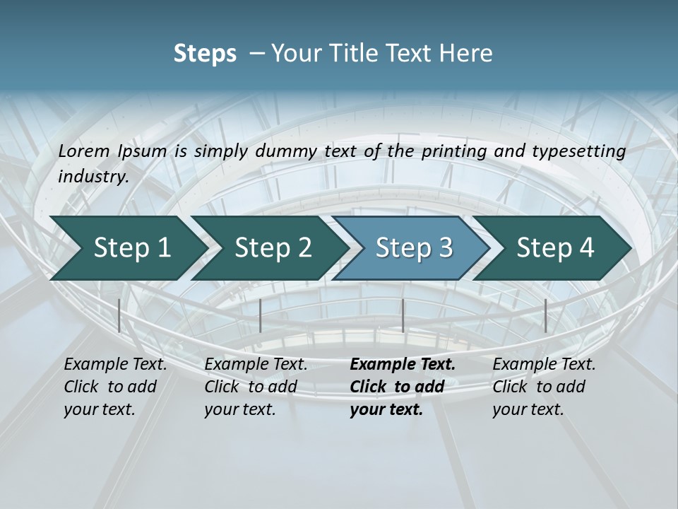 Round Stairway In The Middle Of Office Building PowerPoint Template
