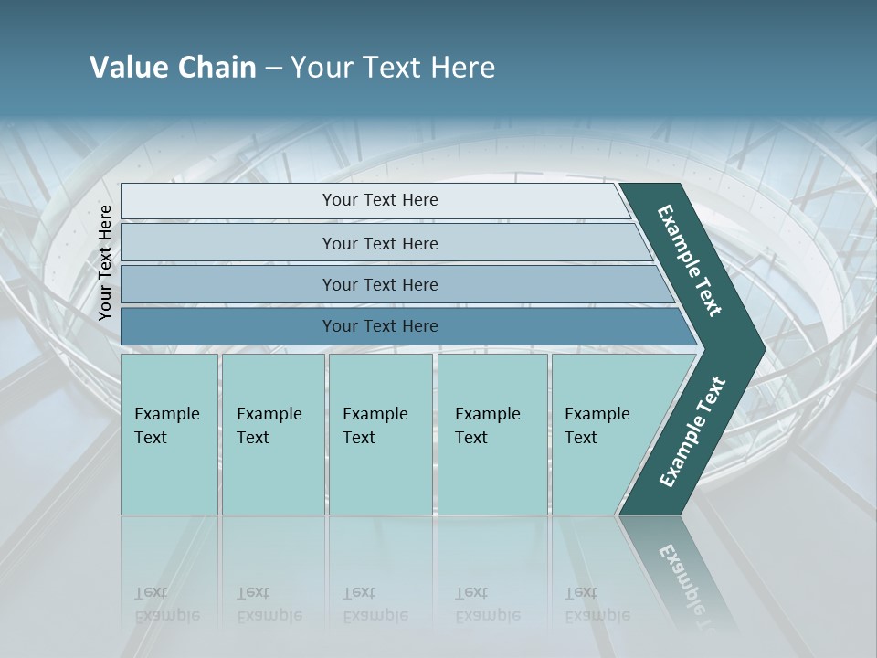 Round Stairway In The Middle Of Office Building PowerPoint Template