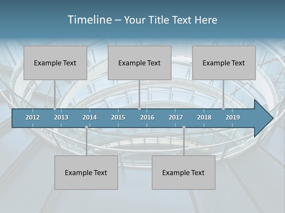 Round Stairway In The Middle Of Office Building PowerPoint Template