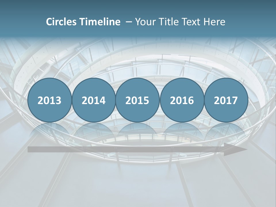 Round Stairway In The Middle Of Office Building PowerPoint Template