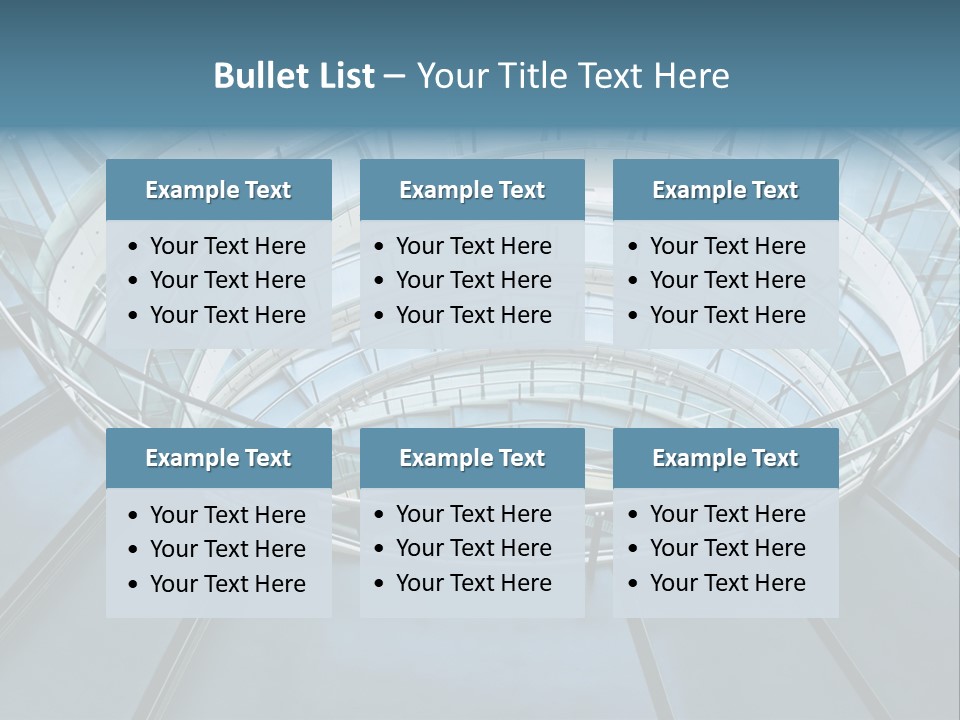 Round Stairway In The Middle Of Office Building PowerPoint Template