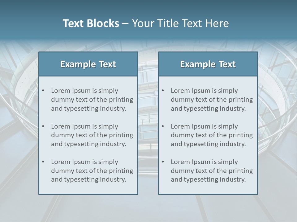 Round Stairway In The Middle Of Office Building PowerPoint Template