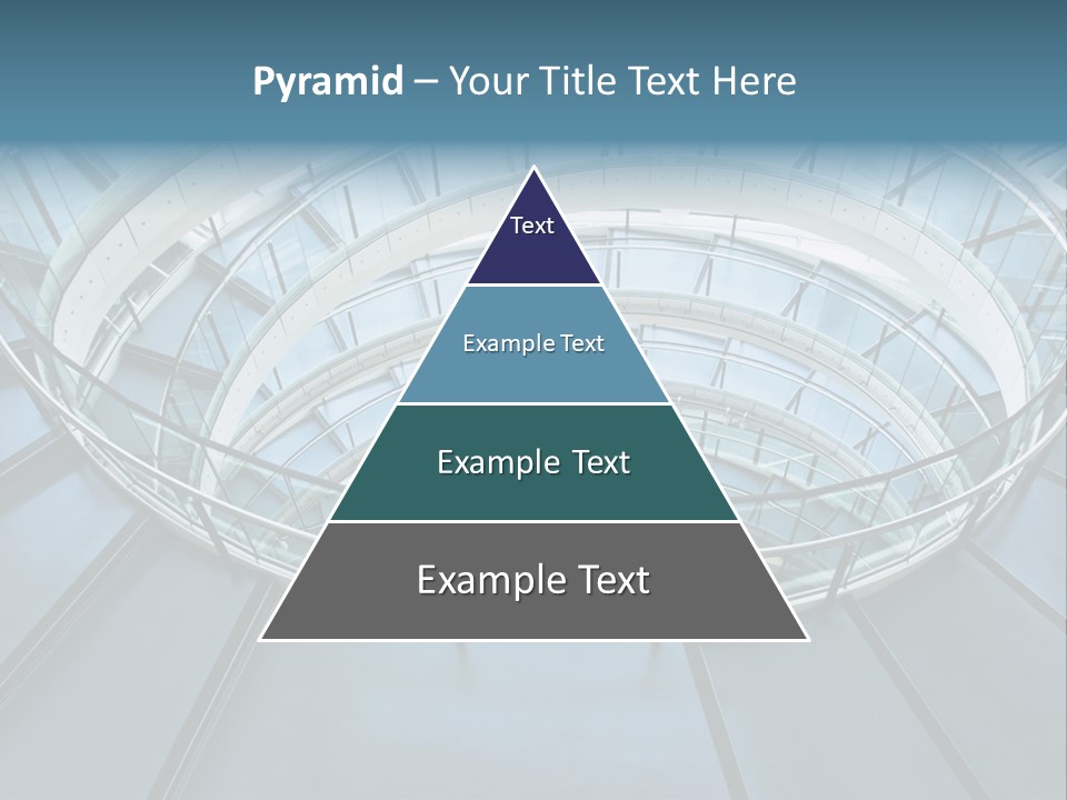 Round Stairway In The Middle Of Office Building PowerPoint Template