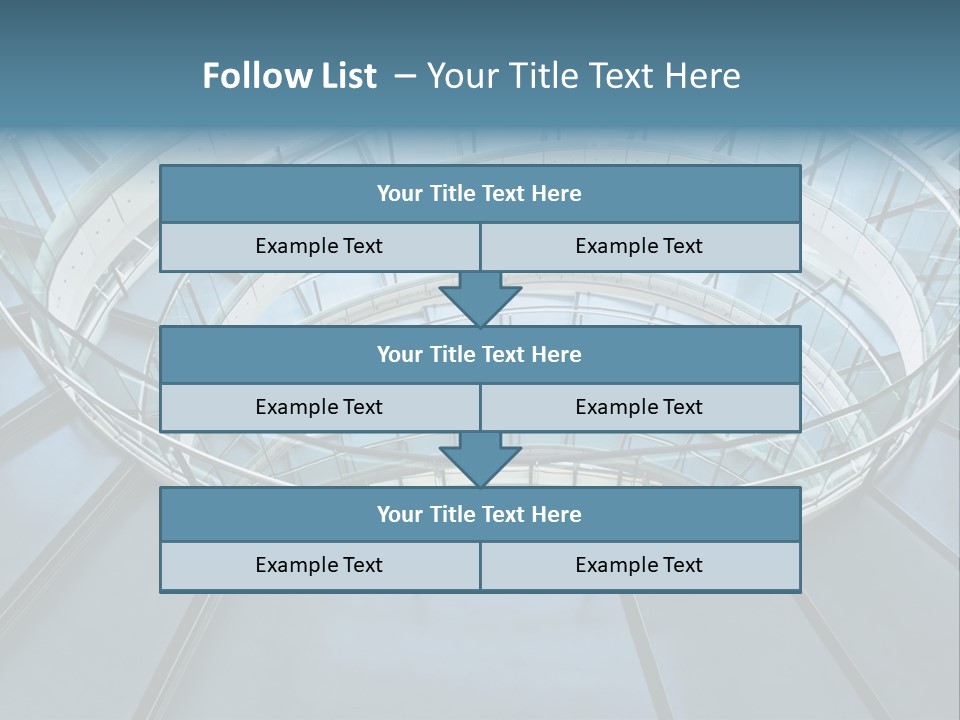 Round Stairway In The Middle Of Office Building PowerPoint Template