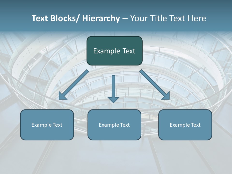 Round Stairway In The Middle Of Office Building PowerPoint Template