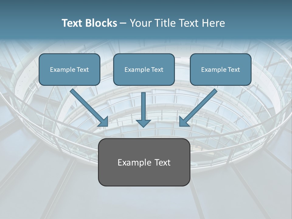 Round Stairway In The Middle Of Office Building PowerPoint Template