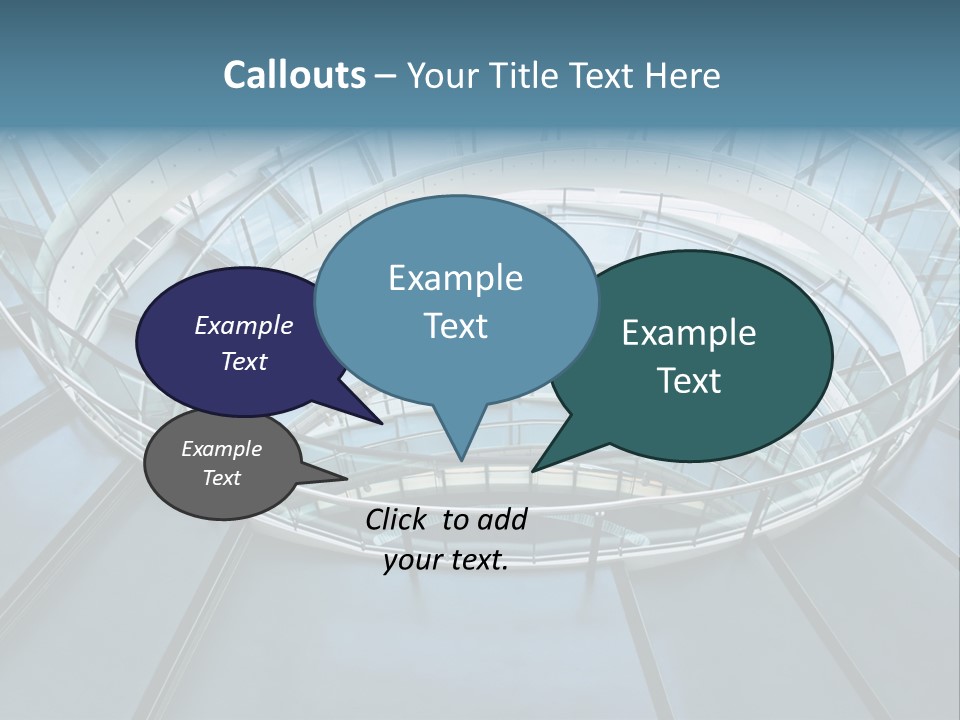 Round Stairway In The Middle Of Office Building PowerPoint Template
