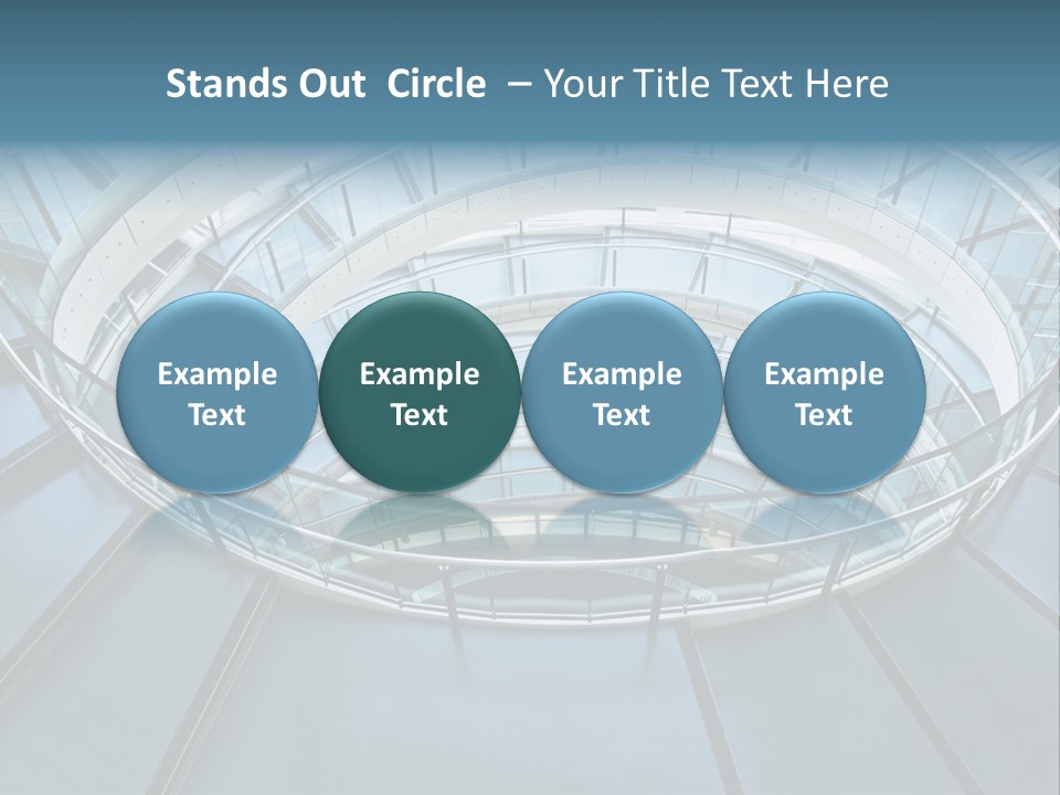 Round Stairway In The Middle Of Office Building PowerPoint Template