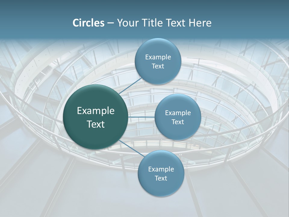 Round Stairway In The Middle Of Office Building PowerPoint Template
