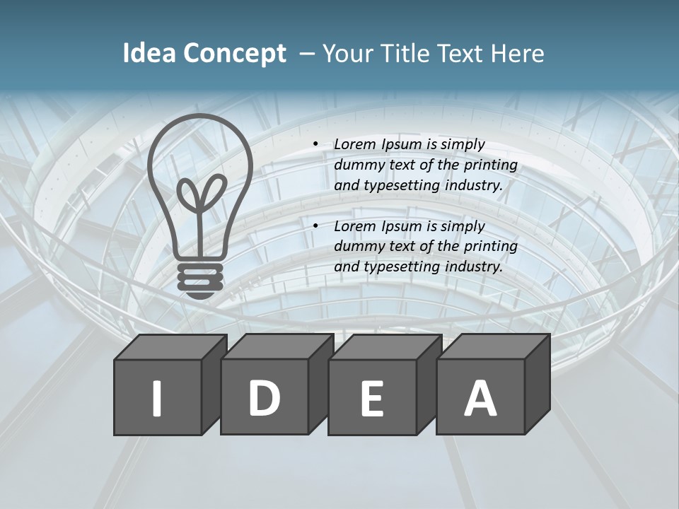 Round Stairway In The Middle Of Office Building PowerPoint Template