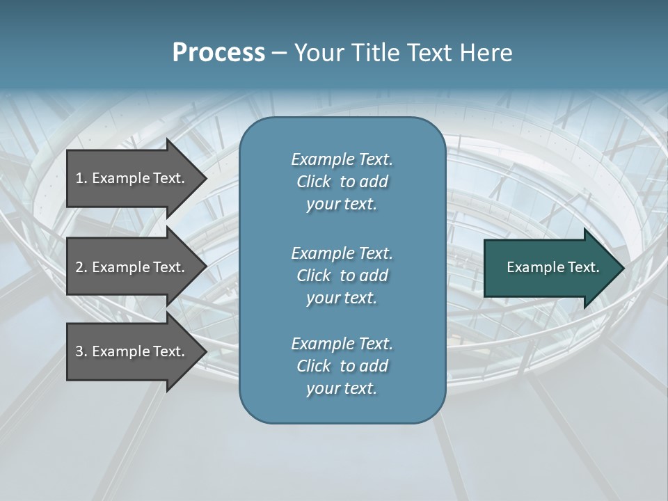 Round Stairway In The Middle Of Office Building PowerPoint Template